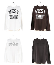 LOGO圓弧下擺長袖T恤