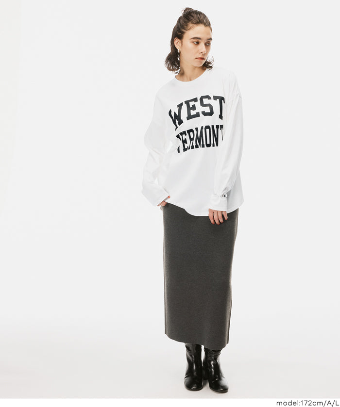 LOGO圓弧下擺長袖T恤