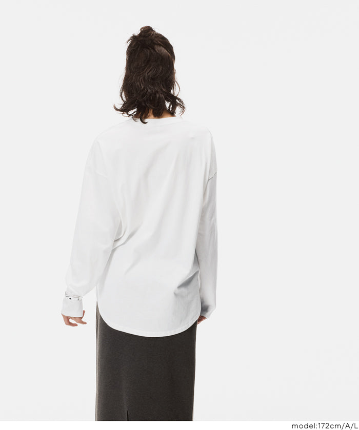 LOGO圓弧下擺長袖T恤