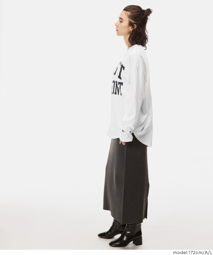 LOGO圓弧下擺長袖T恤