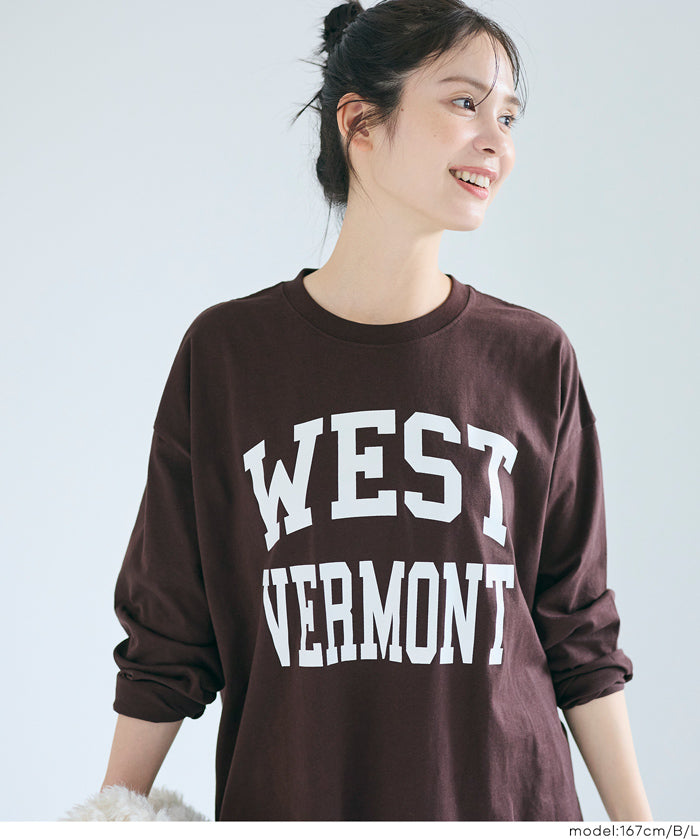 LOGO圓弧下擺長袖T恤