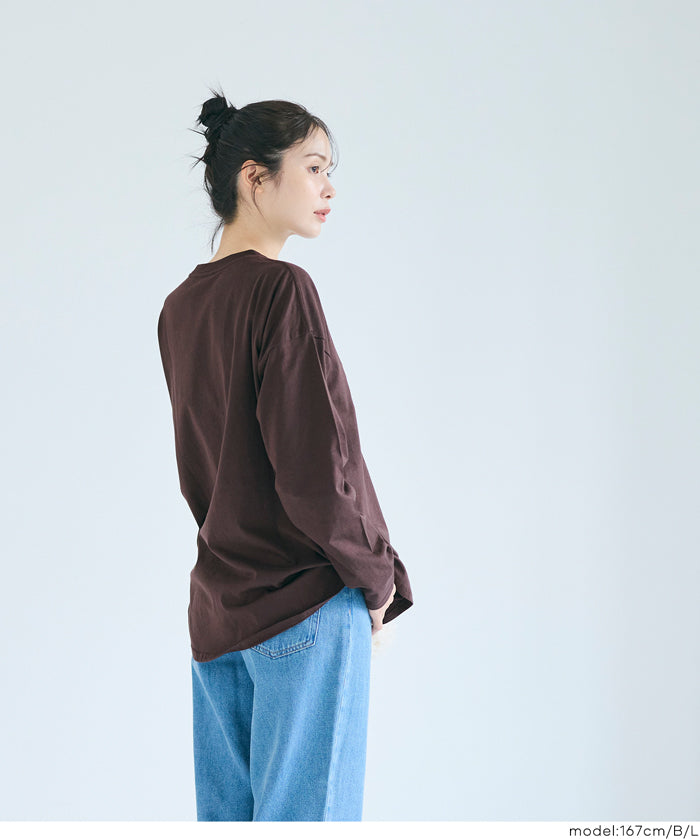 LOGO圓弧下擺長袖T恤