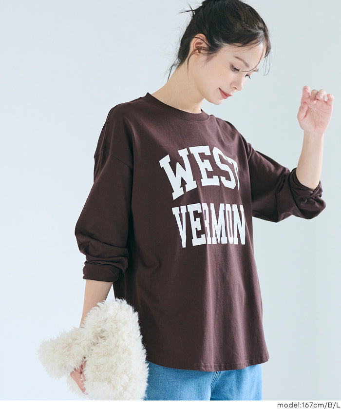 LOGO圓弧下擺長袖T恤