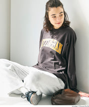 LOGO圓弧下擺長袖T恤