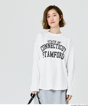 LOGO圓弧下擺長袖T恤