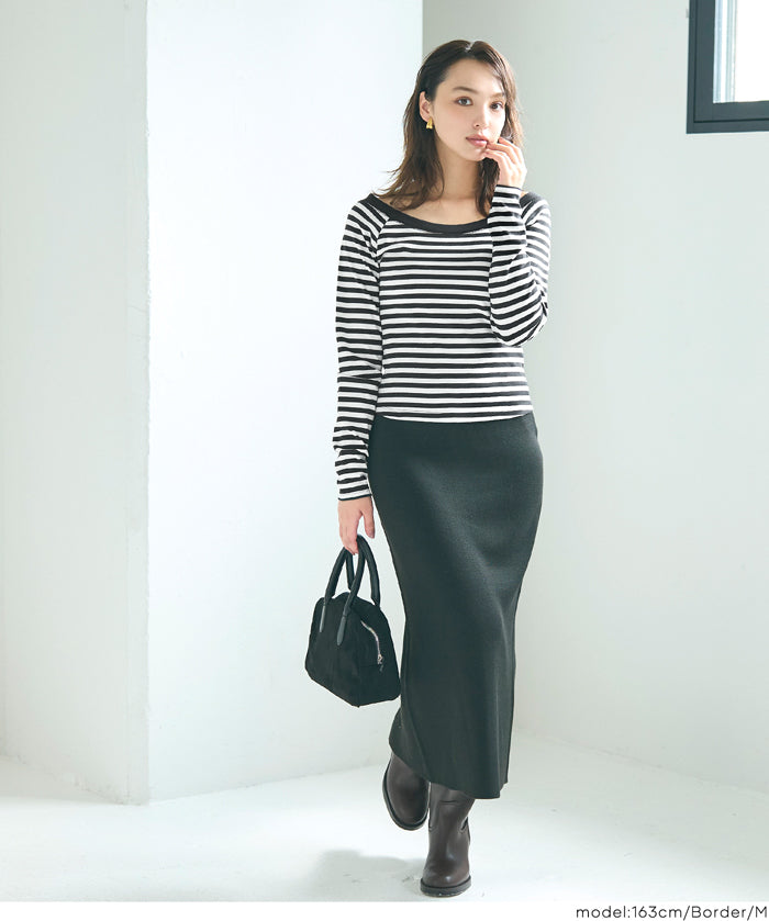 絲滑棉質一字領T恤