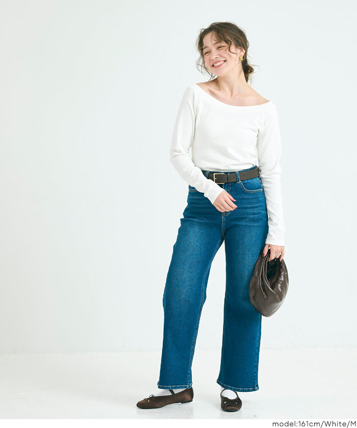 絲滑棉質一字領T恤