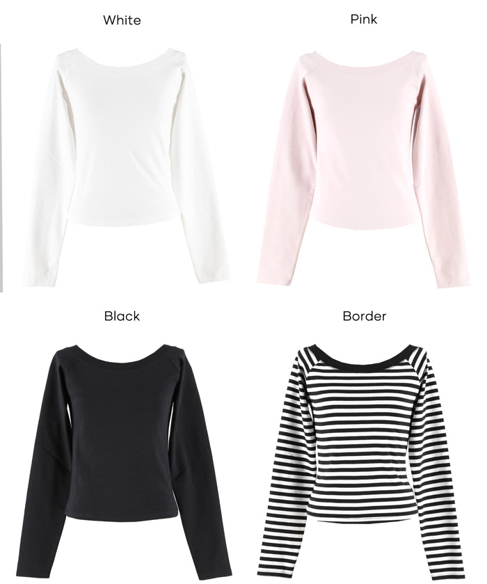 絲滑棉質一字領T恤