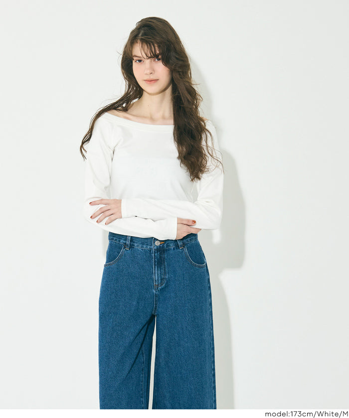 絲滑棉質一字領T恤