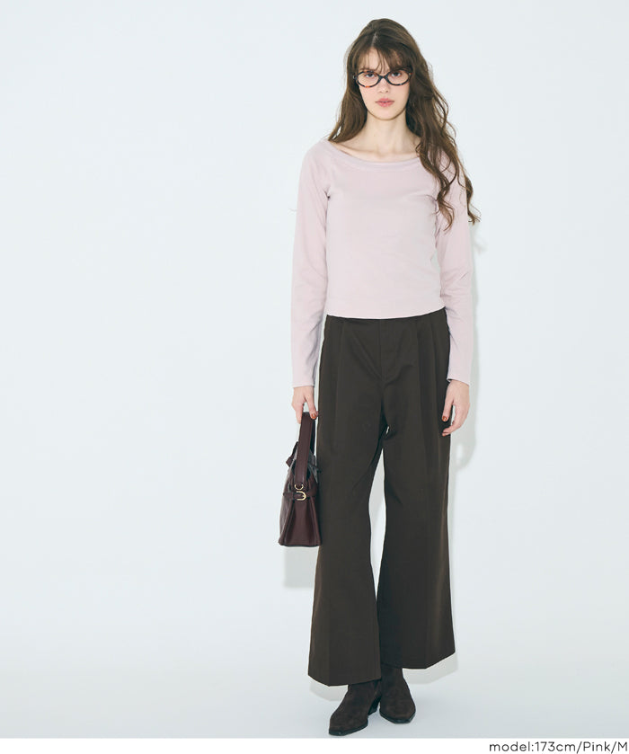 絲滑棉質一字領T恤