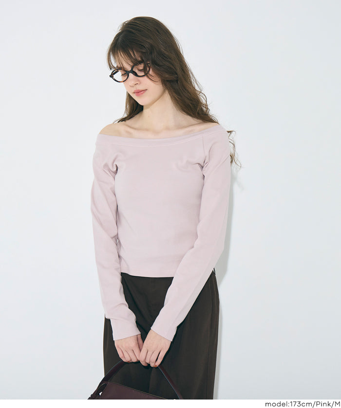 絲滑棉質一字領T恤