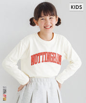 童裝 LOGO圓弧下擺長袖T恤