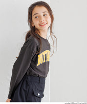 童裝 LOGO圓弧下擺長袖T恤