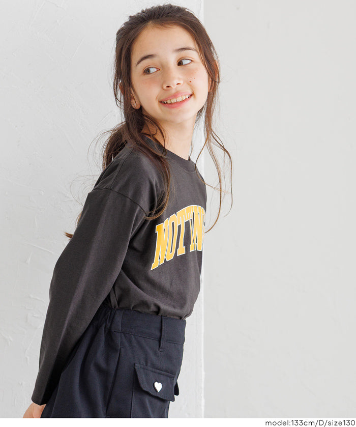 童裝 LOGO圓弧下擺長袖T恤