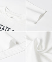 童裝 LOGO圓弧下擺長袖T恤