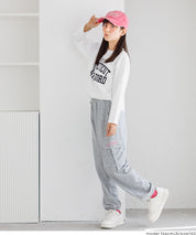 童裝 LOGO圓弧下擺長袖T恤