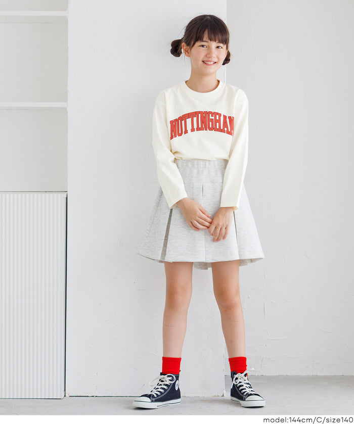 童裝 LOGO圓弧下擺長袖T恤