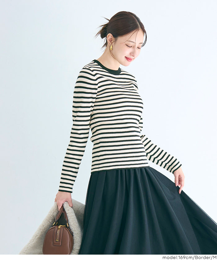 【極上針織】基礎多色圓領上衣