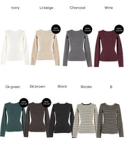 【極上針織】基礎多色圓領上衣