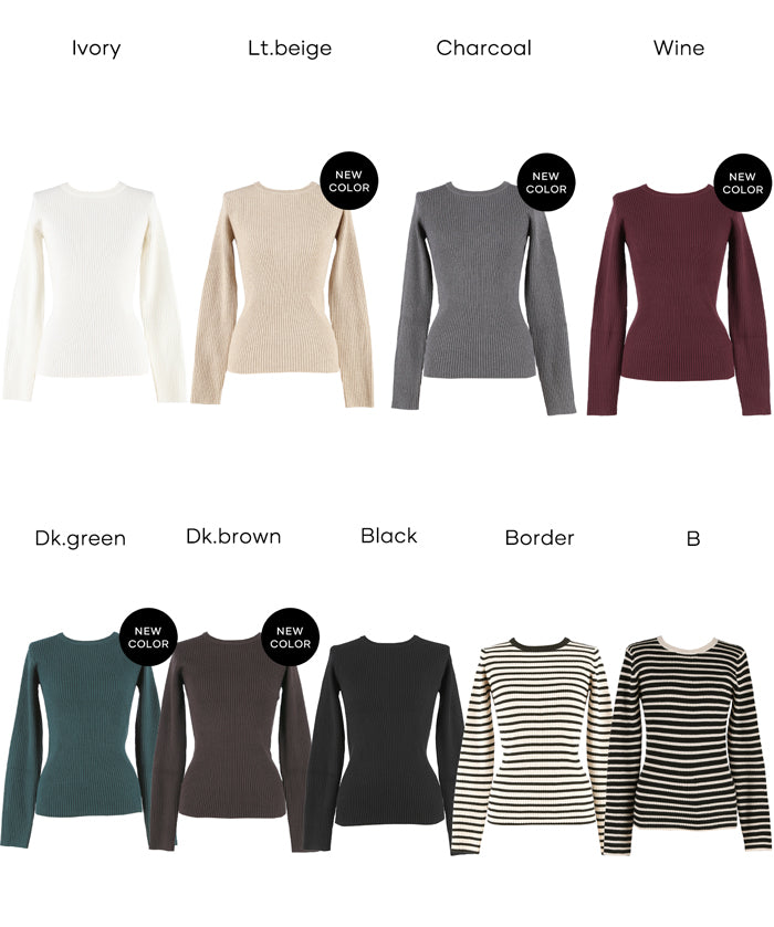 【極上針織】基礎多色圓領上衣