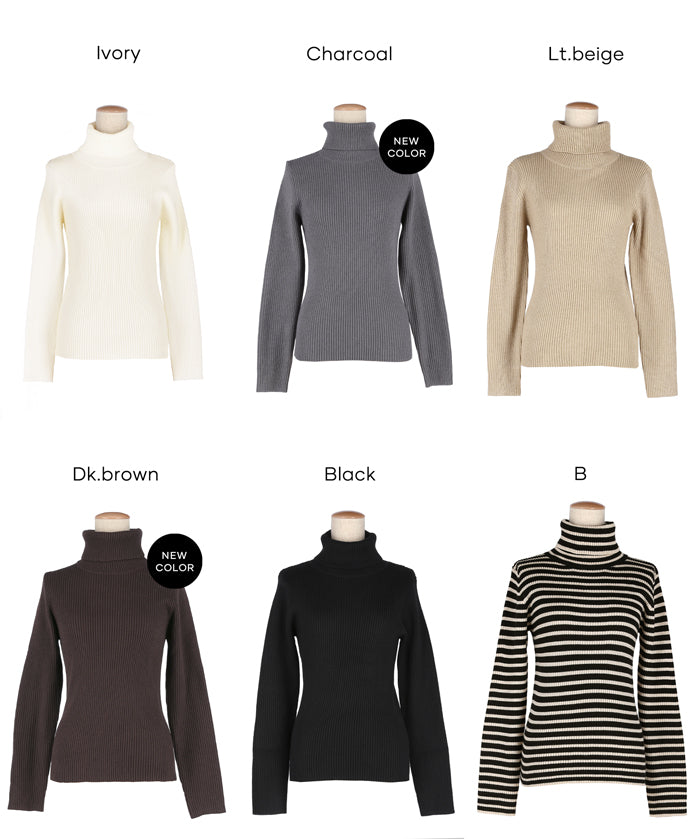 【極上針織】基礎多色高領上衣