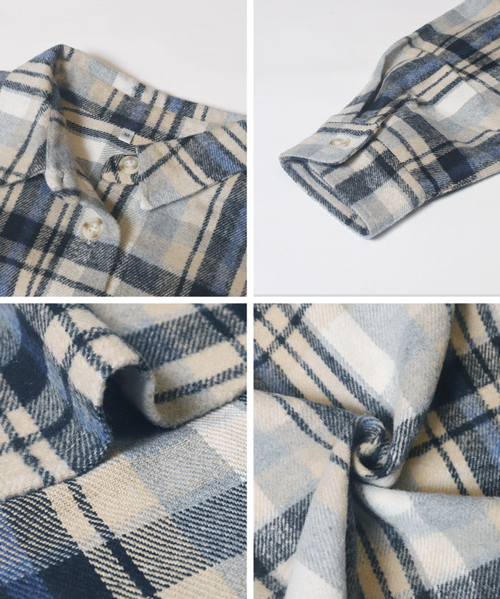 可水洗 厚實磨毛格紋外套