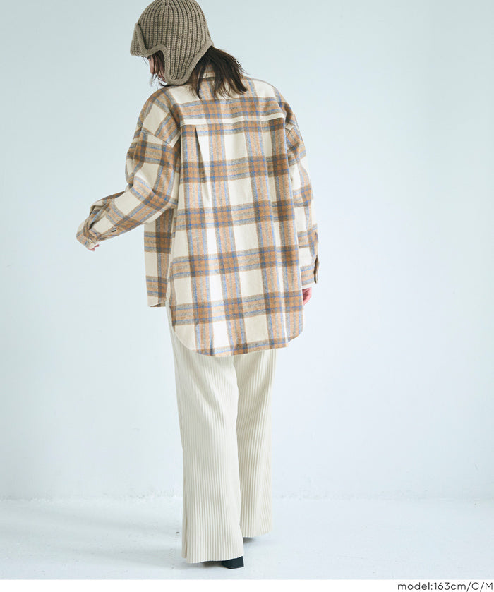 可水洗 厚實磨毛格紋外套