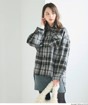 可水洗 厚實磨毛格紋外套