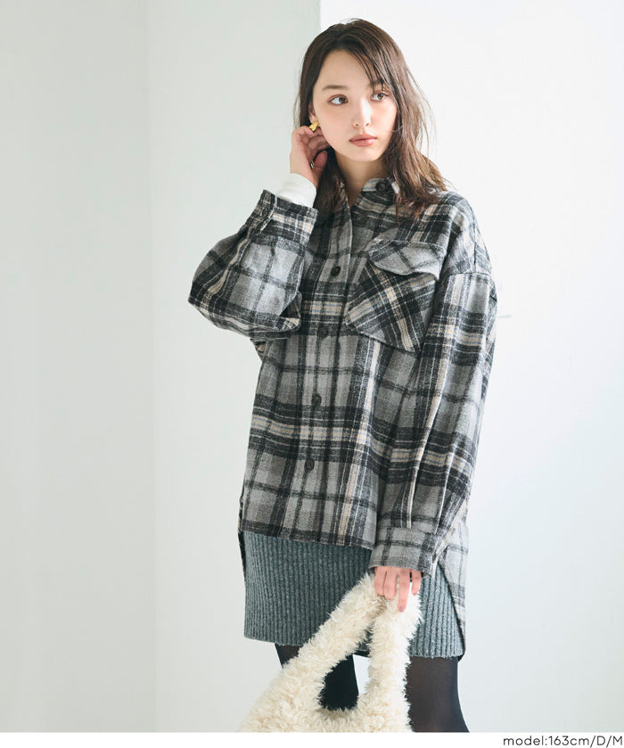 可水洗格紋外套