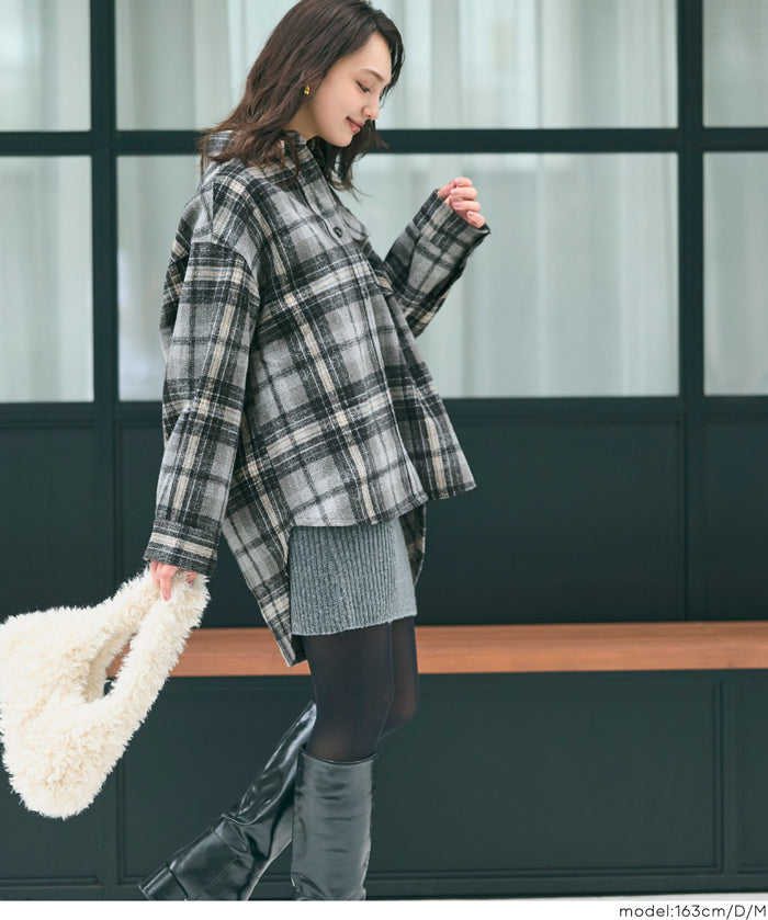 可水洗 厚實磨毛格紋外套