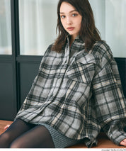 可水洗 厚實磨毛格紋外套