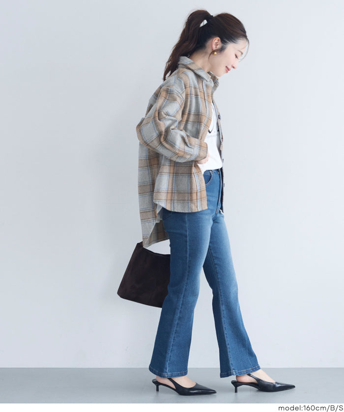 可水洗 厚實磨毛格紋外套