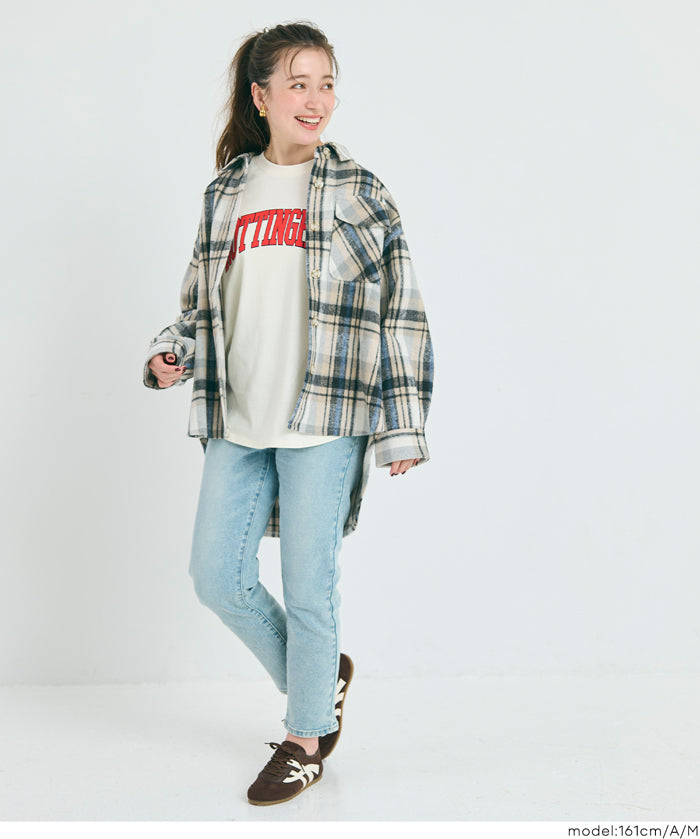 可水洗 厚實磨毛格紋外套