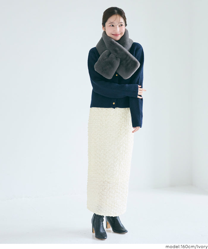 設計感皺褶質感直筒半裙