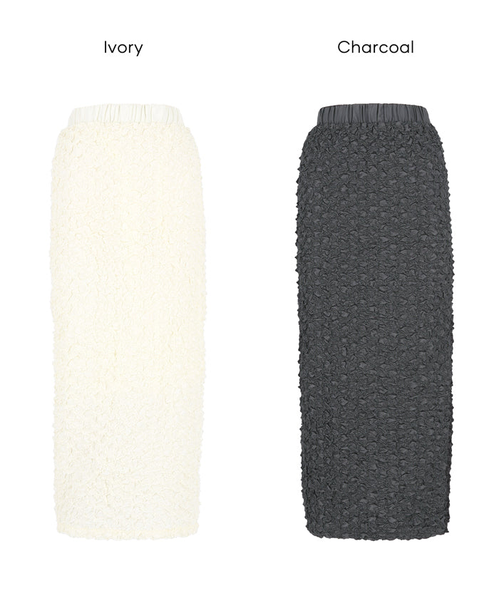 設計感皺褶質感直筒半裙