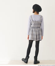 童裝 愛心鈕扣格紋吊帶背心