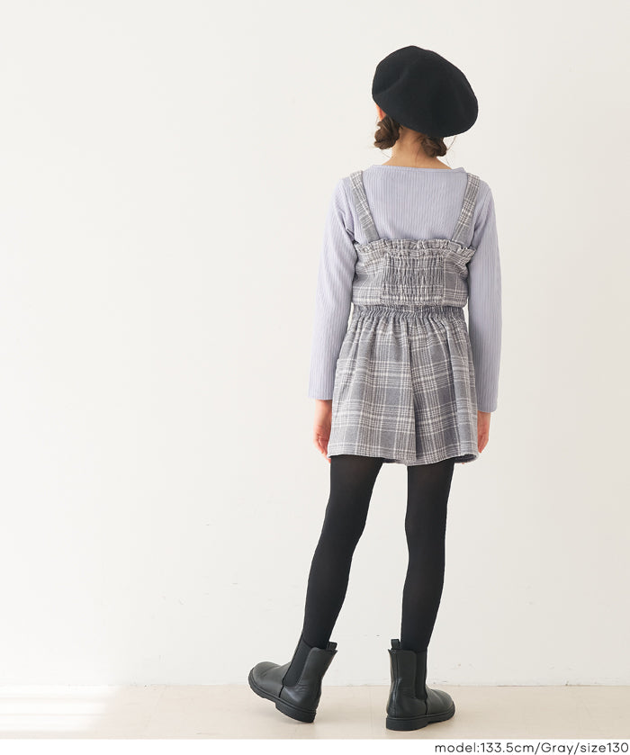 童裝 愛心鈕扣格紋吊帶背心