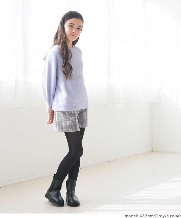 童裝 愛心鈕扣格紋短褲