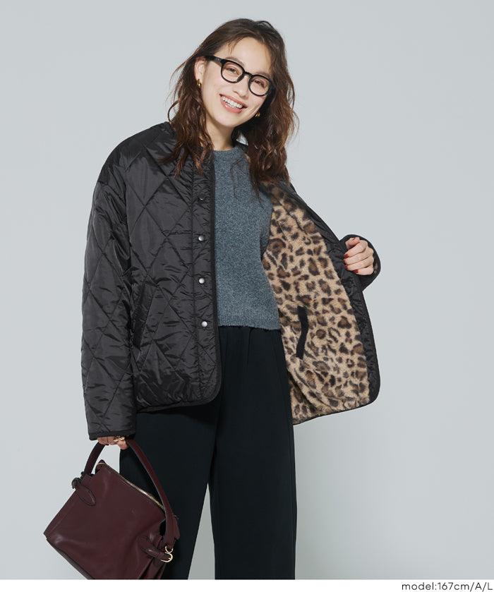 可水洗雙面穿鋪棉菱格外套