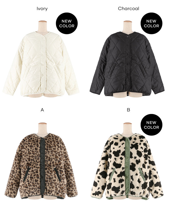 可水洗雙面穿鋪棉菱格外套