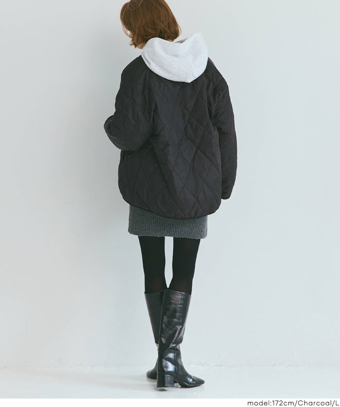 可水洗雙面穿鋪棉菱格外套