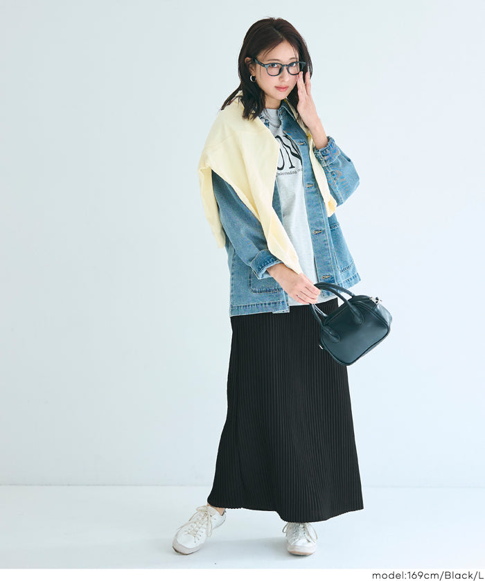 百褶直筒長裙/速乾/不易起皺/可剪裁