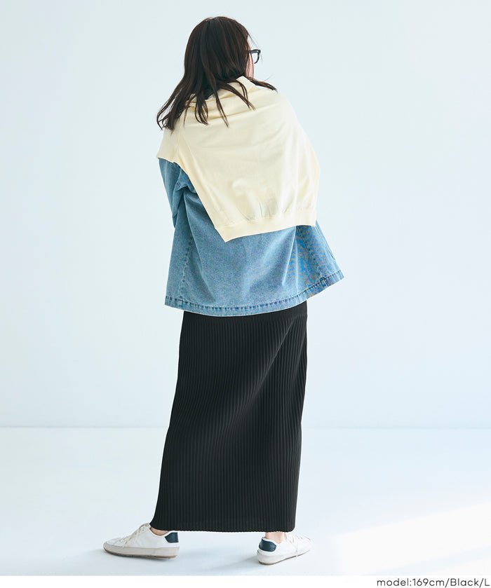 百褶直筒長裙/速乾/不易起皺/可剪裁