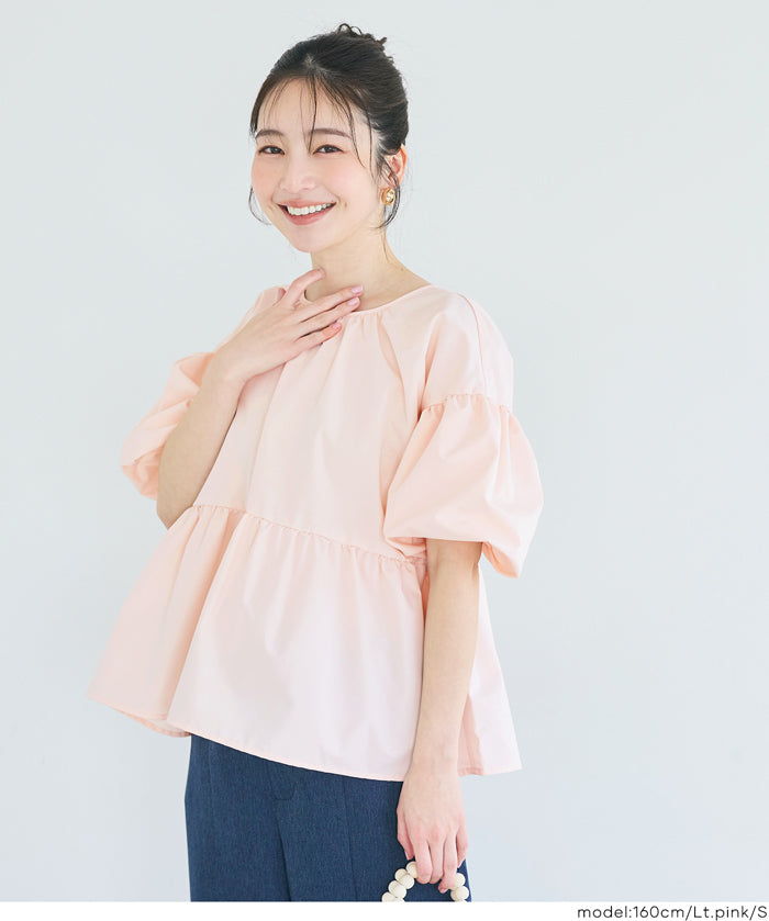 後蝴蝶結澎袖挺感娃娃上衣