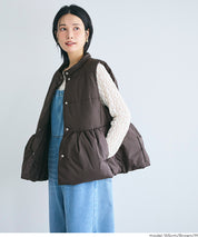 可水洗 連帽荷葉中棉背心