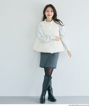 可水洗 連帽荷葉中棉背心