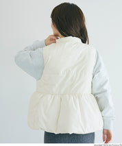 可水洗 連帽荷葉中棉背心