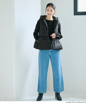 可水洗 連帽荷葉中棉背心