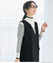 羊毛感斜紋背心裙