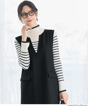 羊毛感斜紋背心裙